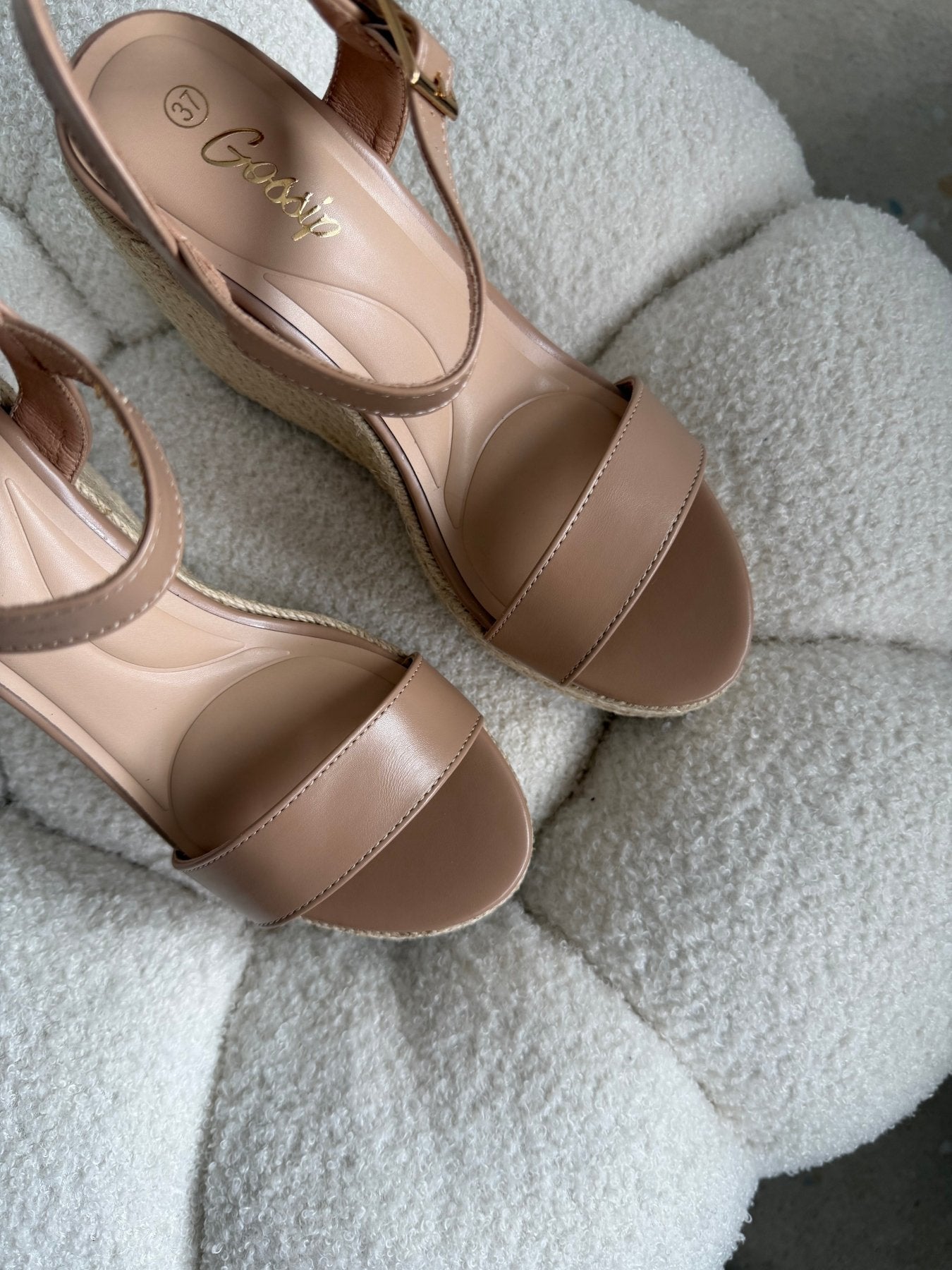 Tacones Beige Yute Cuña 14813 Hebilla de mujer Zoé Brand Costa Rica