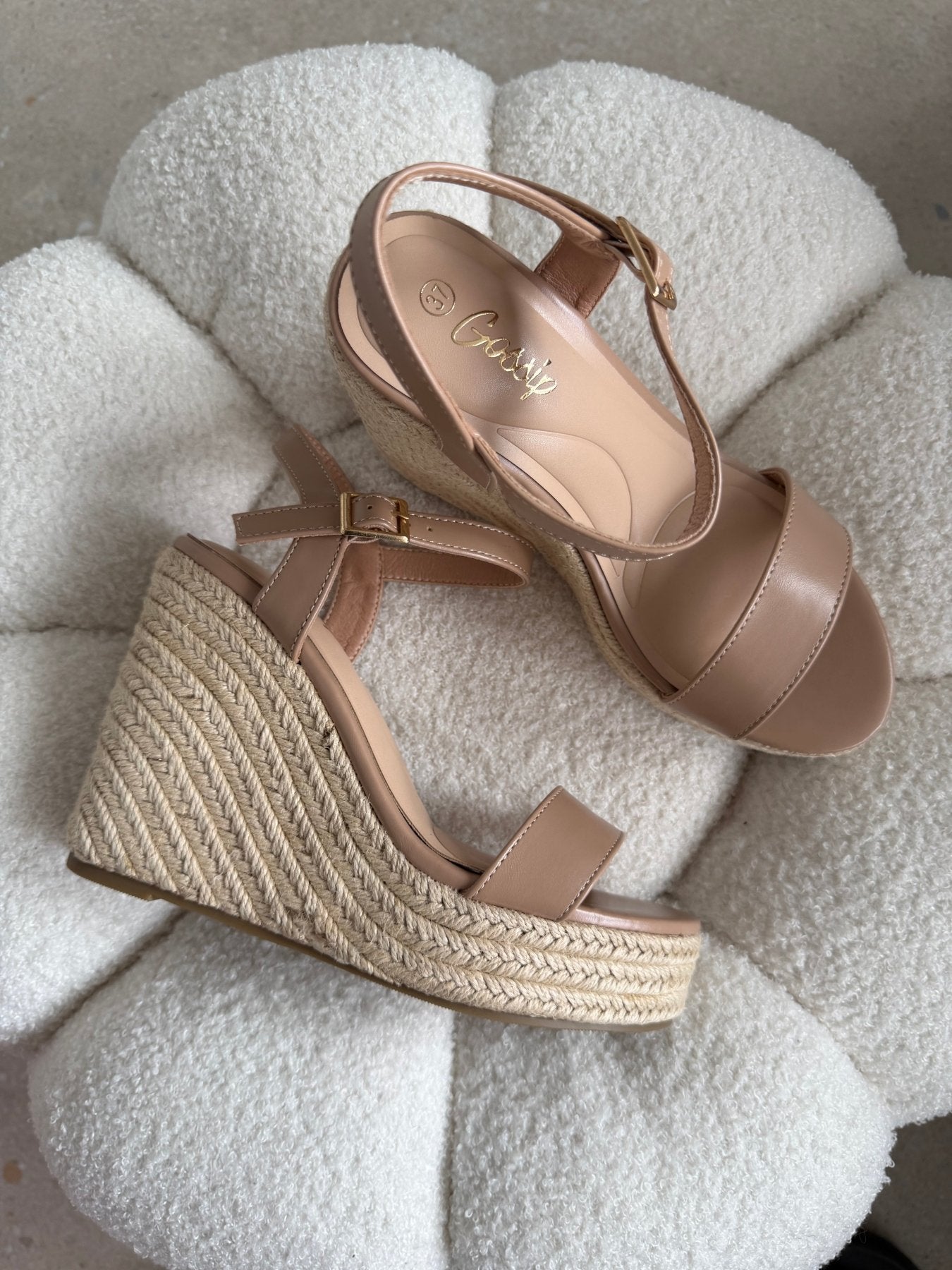 Tacones Beige Yute Cuña 14813 Hebilla de mujer Zoé Brand Costa Rica