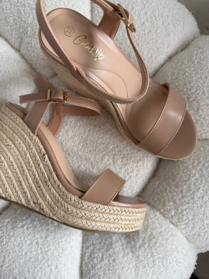 Tacones Beige Yute Cuña 14813 Hebilla de mujer Zoé Brand Costa Rica