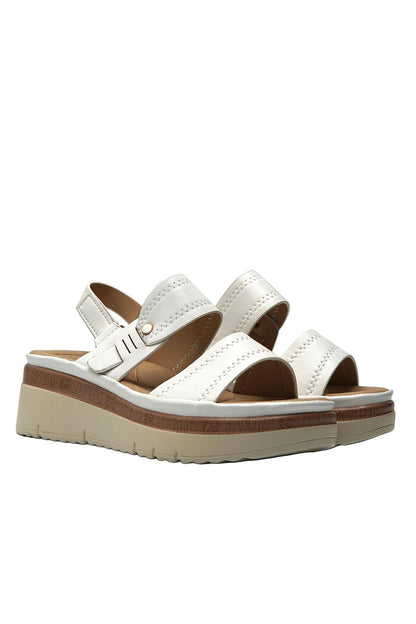 Sandalias Blanco Cuña 14824 Velcro Casual de mujer Zoé Brand Costa Rica