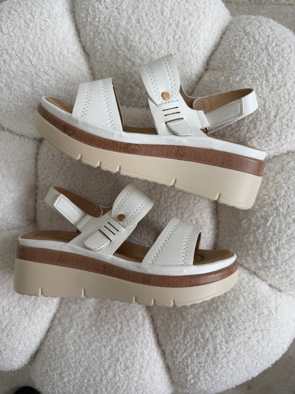 Sandalias Blanco Cuña 14824 Velcro Casual de mujer Zoé Brand Costa Rica