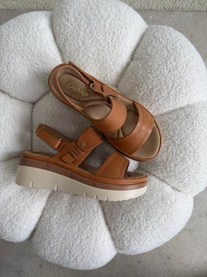 Sandalias Tan Plataforma 14825 Velcro Casual de mujer Zoé Brand Costa Rica