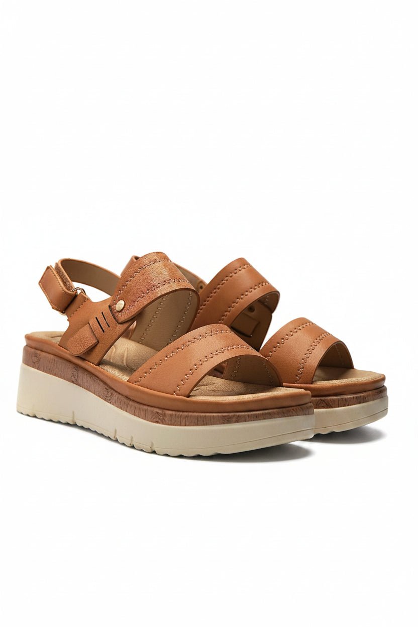 Sandalias Tan Plataforma 14825 Velcro Casual de mujer Zoé Brand Costa Rica