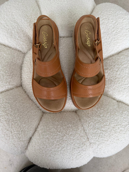 Sandalias Tan Plataforma 14825 Velcro Casual de mujer Zoé Brand Costa Rica