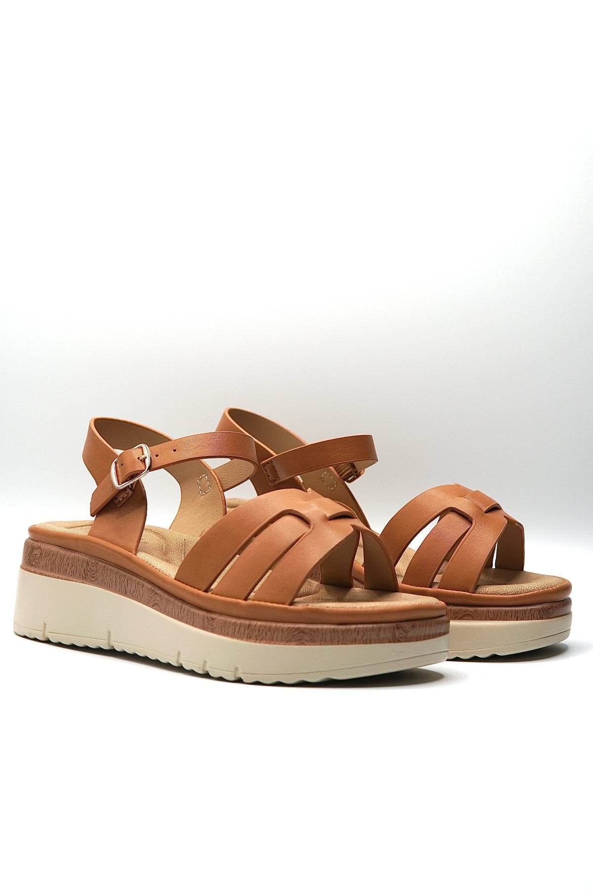 Sandalias Tan Plataforma 14828 Hebilla Casual de mujer Zoé Brand Costa Rica