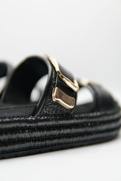 Sandalias Negro Plataforma 14867 Doble Correa Hebillas Casual de mujer Zoé Brand Costa Rica