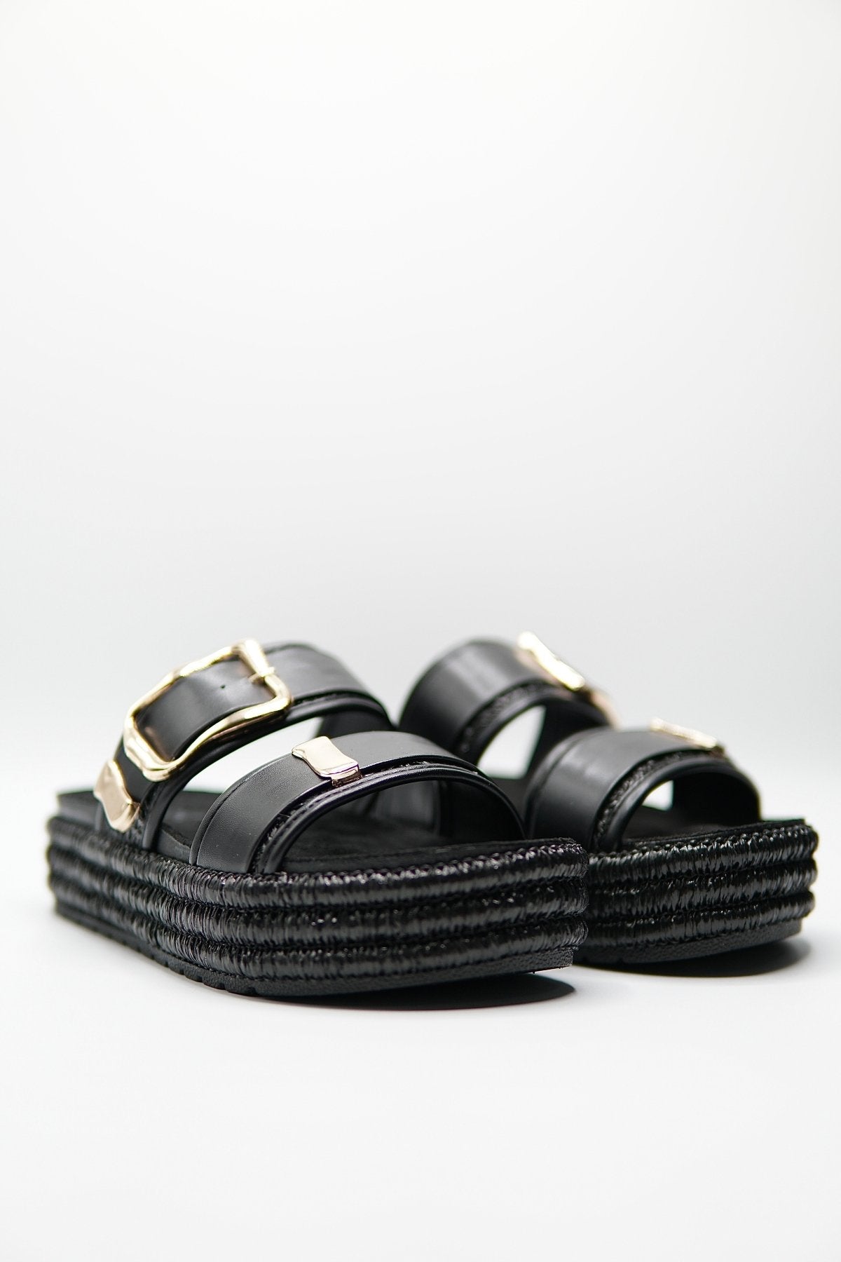 Sandalias Negro Plataforma 14867 Doble Correa Hebillas Casual de mujer Zoé Brand Costa Rica