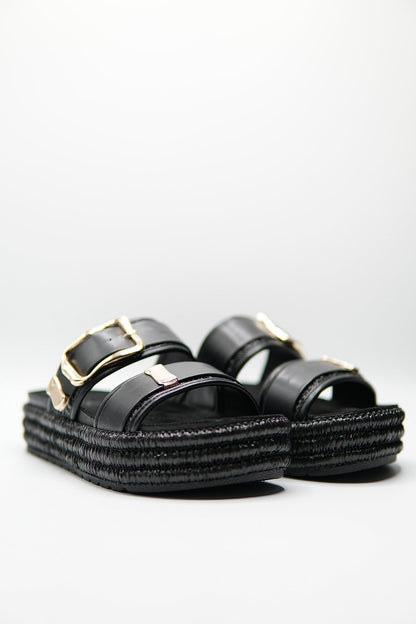 Sandalias Negro Plataforma 14867 Doble Correa Hebillas Casual de mujer Zoé Brand Costa Rica