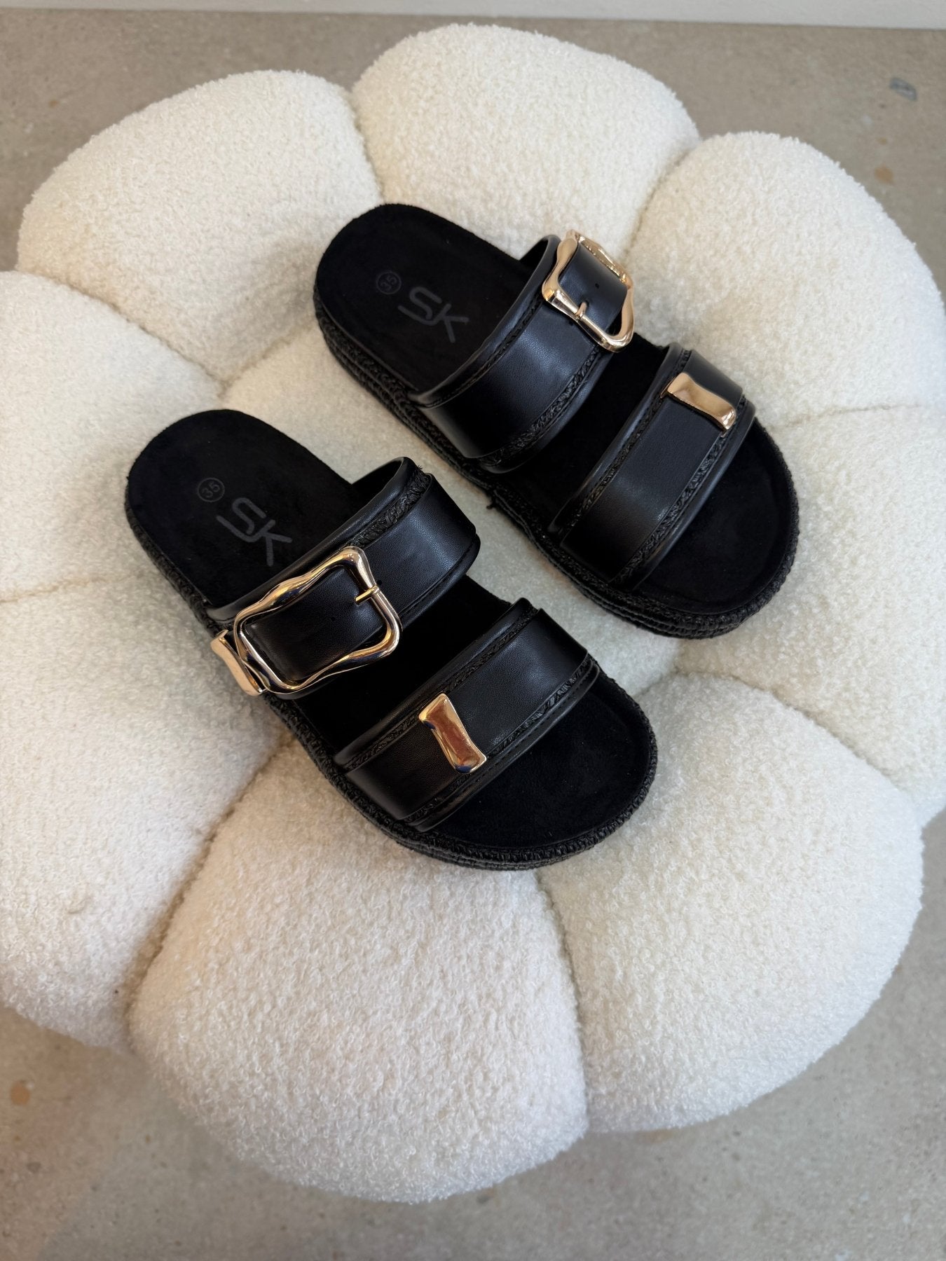 Sandalias Negro Plataforma 14867 Doble Correa Hebillas Casual de mujer Zoé Brand Costa Rica