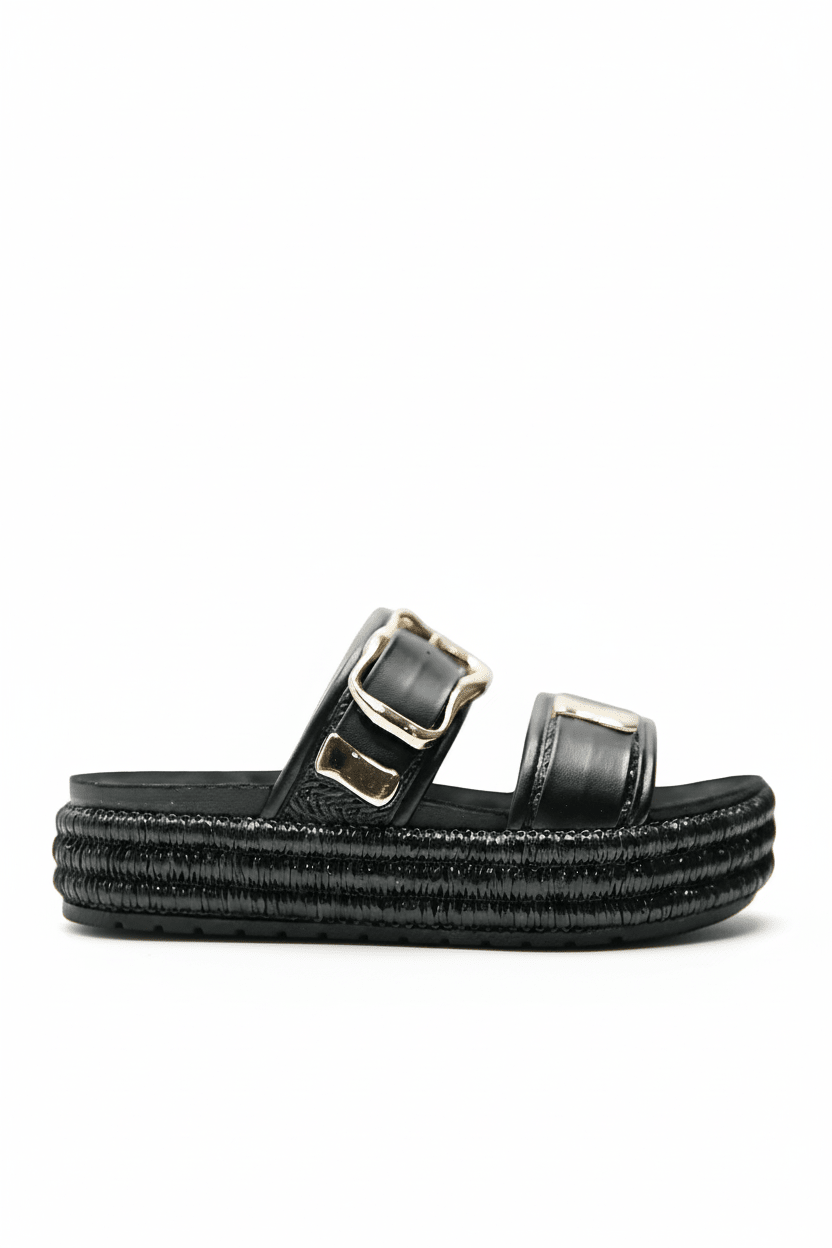 Sandalias Negro Plataforma 14867 Doble Correa Hebillas Casual de mujer Zoé Brand Costa Rica