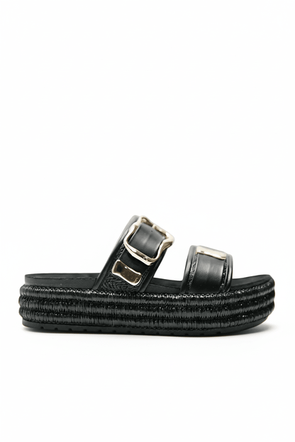 Sandalias Negro Plataforma 14867 Doble Correa Hebillas Casual de mujer Zoé Brand Costa Rica