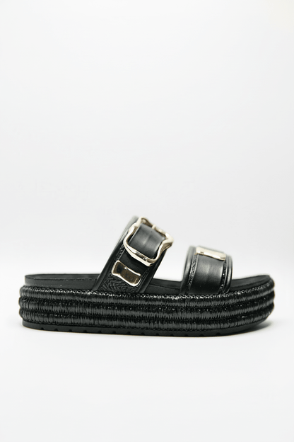 Sandalias Negro Plataforma 14867 Doble Correa Hebillas Casual de mujer Zoé Brand Costa Rica