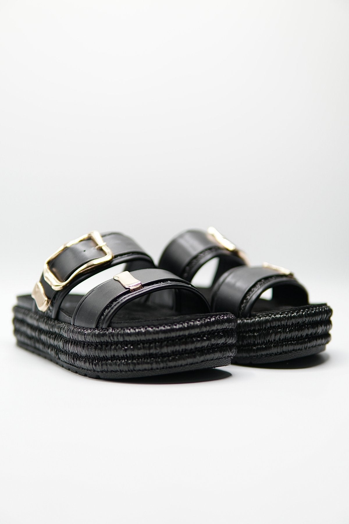 Sandalias Negro Plataforma 14867 Doble Correa Hebillas Casual de mujer Zoé Brand Costa Rica
