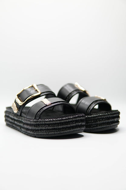 Sandalias Negro Plataforma 14867 Doble Correa Hebillas Casual de mujer Zoé Brand Costa Rica