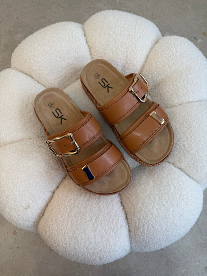 Sandalias Camel Yute Plataforma 14868 Doble Correa Hebillas Casual de mujer Zoé Brand Costa Rica