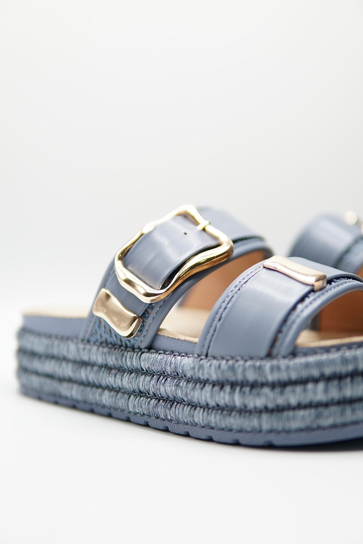Sandalias Azul Yute Plataforma 14869 Doble Correa Hebillas Casual de mujer Zoé Brand Costa Rica