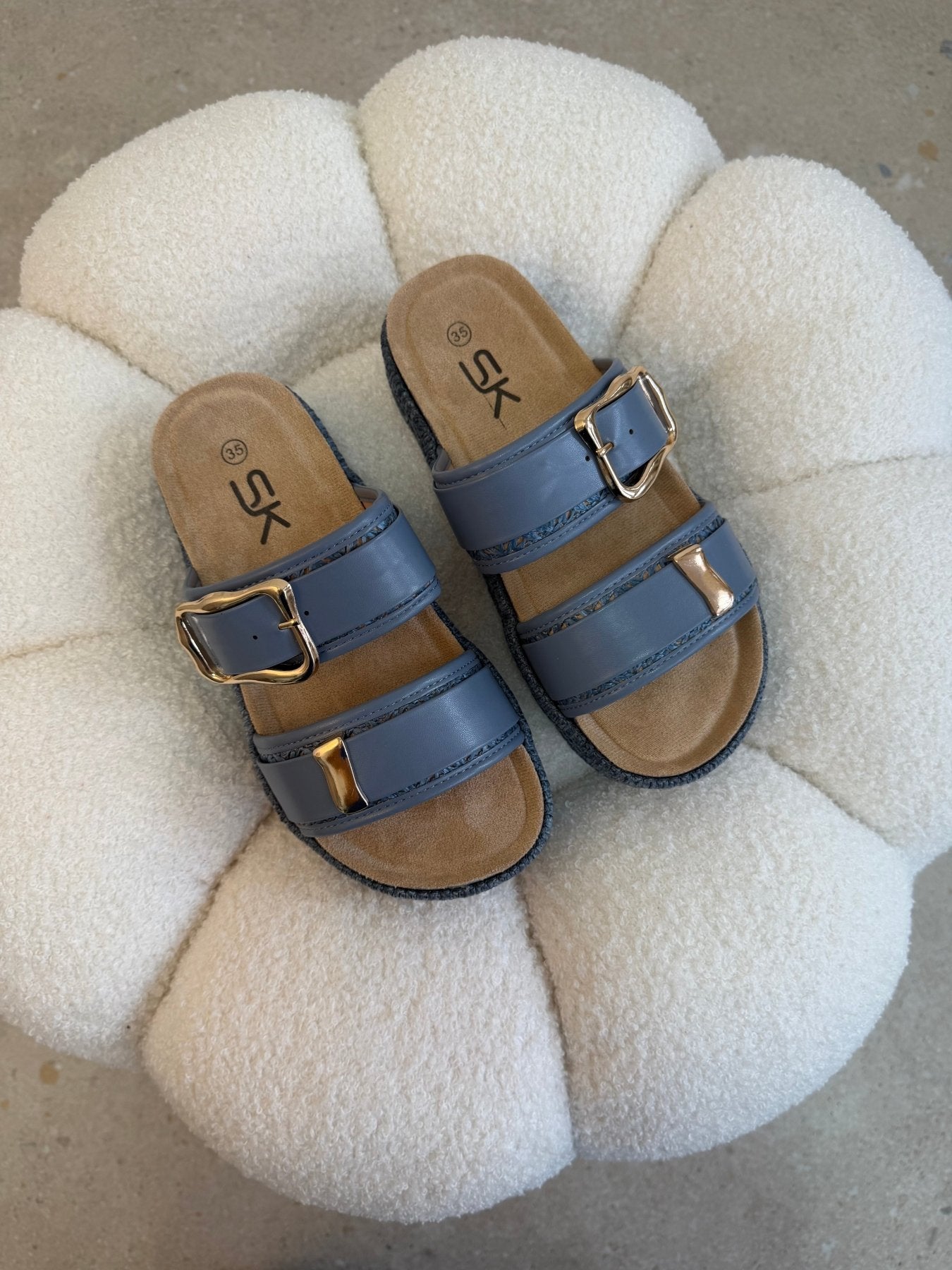 Sandalias Azul Yute Plataforma 14869 Doble Correa Hebillas Casual de mujer Zoé Brand Costa Rica