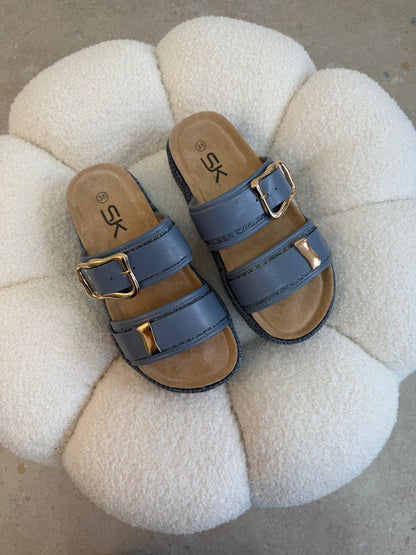 Sandalias Azul Yute Plataforma 14869 Doble Correa Hebillas Casual de mujer Zoé Brand Costa Rica