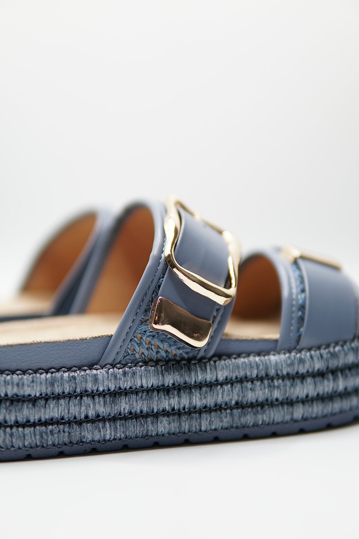 Sandalias Azul Yute Plataforma 14869 Doble Correa Hebillas Casual de mujer Zoé Brand Costa Rica