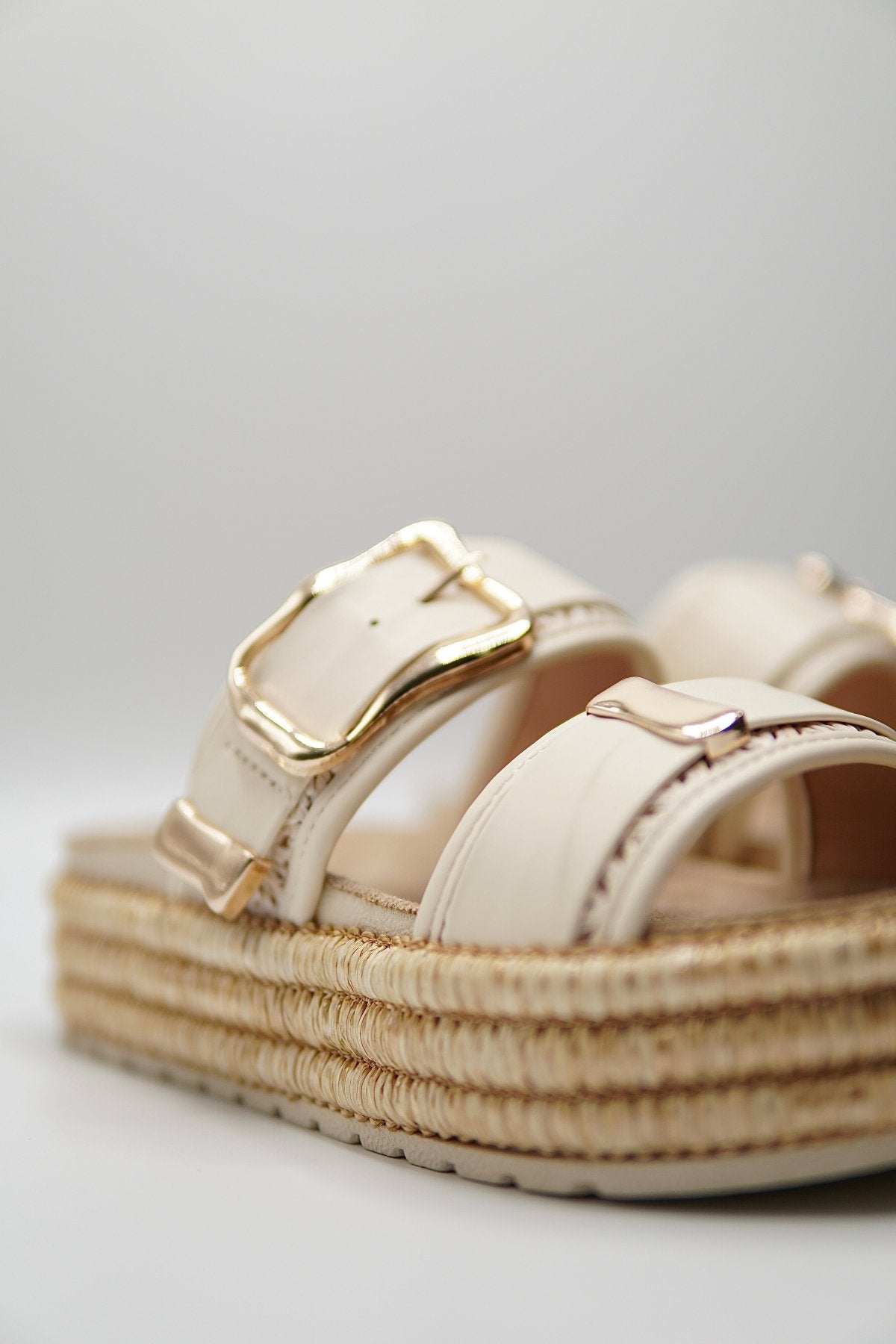 Sandalias Blanco Yute Plataforma 14870 Doble Correa Hebillas Casual de mujer Zoé Brand Costa Rica