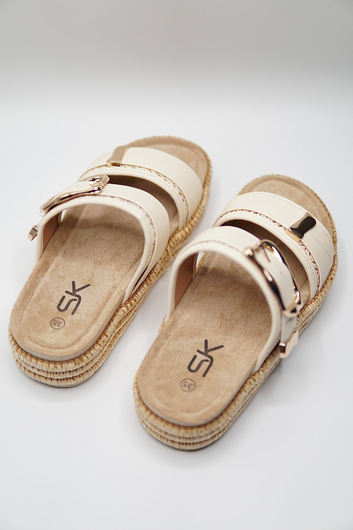Sandalias Blanco Yute Plataforma 14870 Doble Correa Hebillas Casual de mujer Zoé Brand Costa Rica