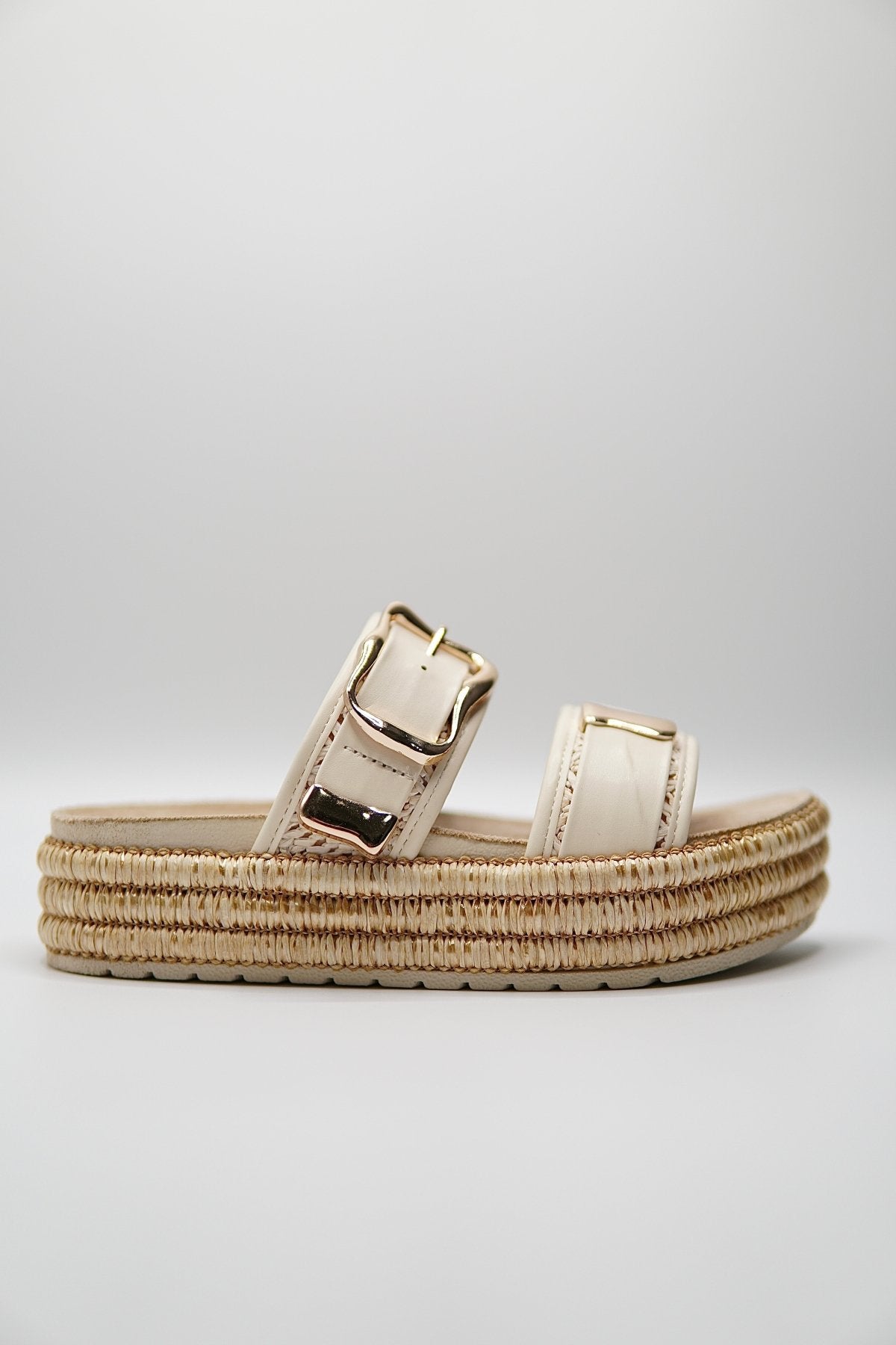 Sandalias Blanco Yute Plataforma 14870 Doble Correa Hebillas Casual de mujer Zoé Brand Costa Rica