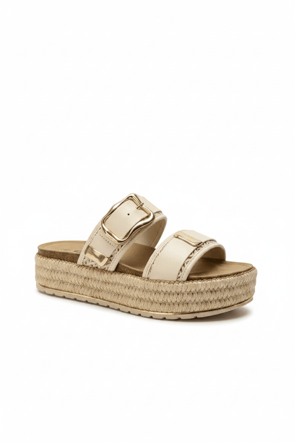 Sandalias Blanco Yute Plataforma 14870 Doble Correa Hebillas Casual de mujer Zoé Brand Costa Rica