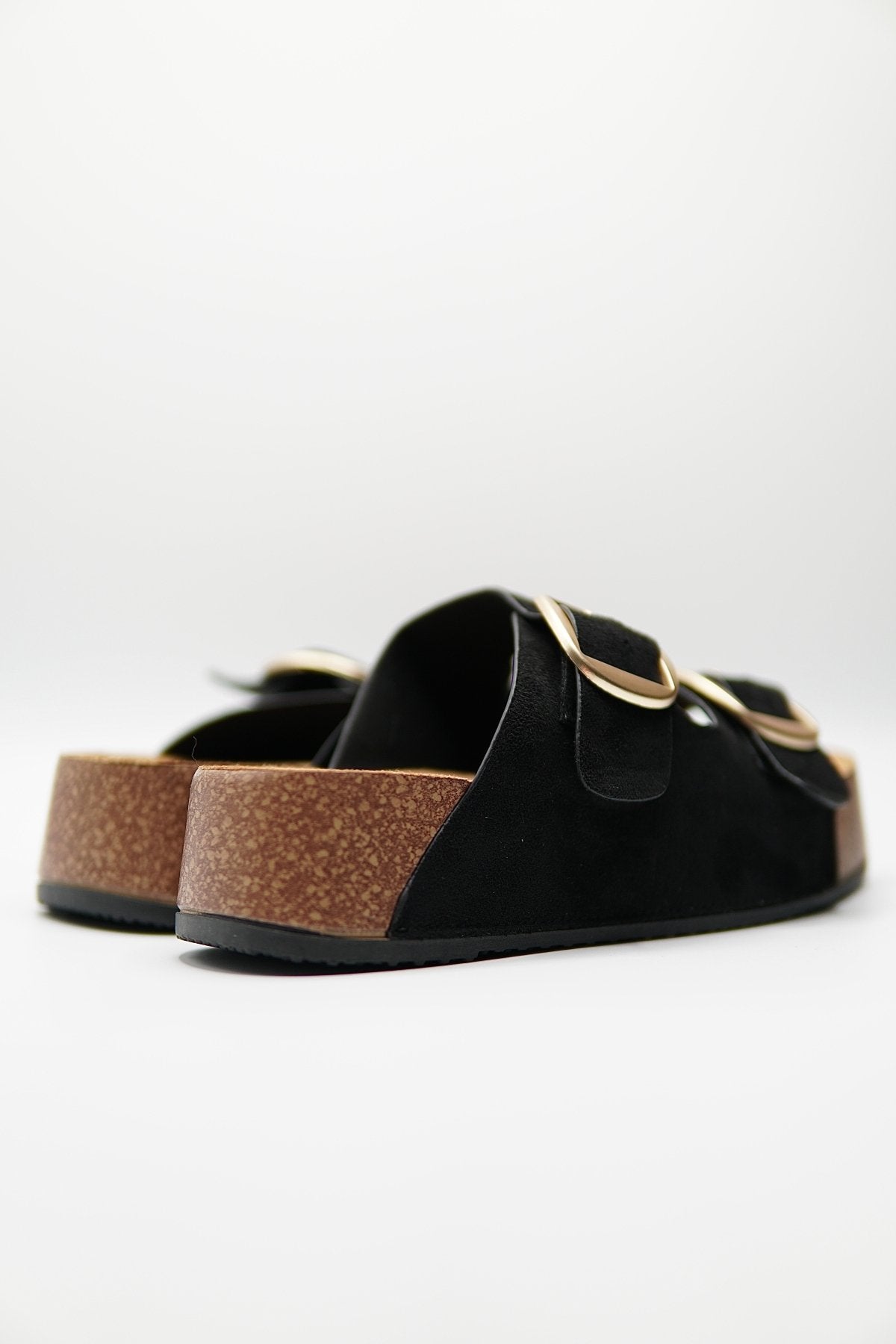 Sandalias Negro Gamuza 14871 Doble Correa Hebillas Casual de mujer Zoé Brand Costa Rica