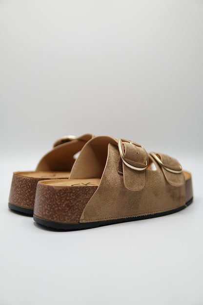 Sandalias Camel Gamuza 14872 Doble Correa Hebillas Casual de mujer Zoé Brand Costa Rica