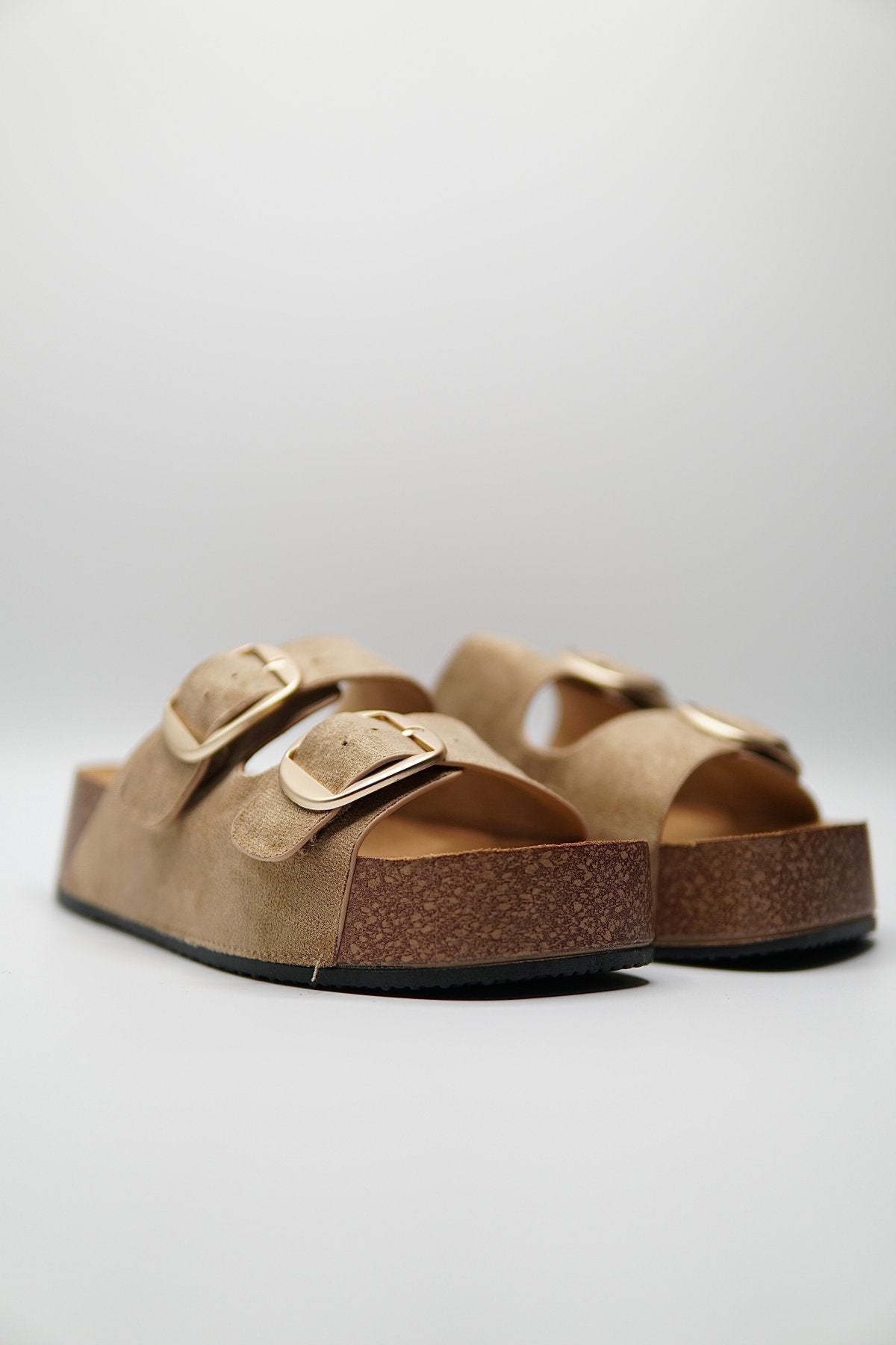 Sandalias Camel Gamuza 14872 Doble Correa Hebillas Casual de mujer Zoé Brand Costa Rica