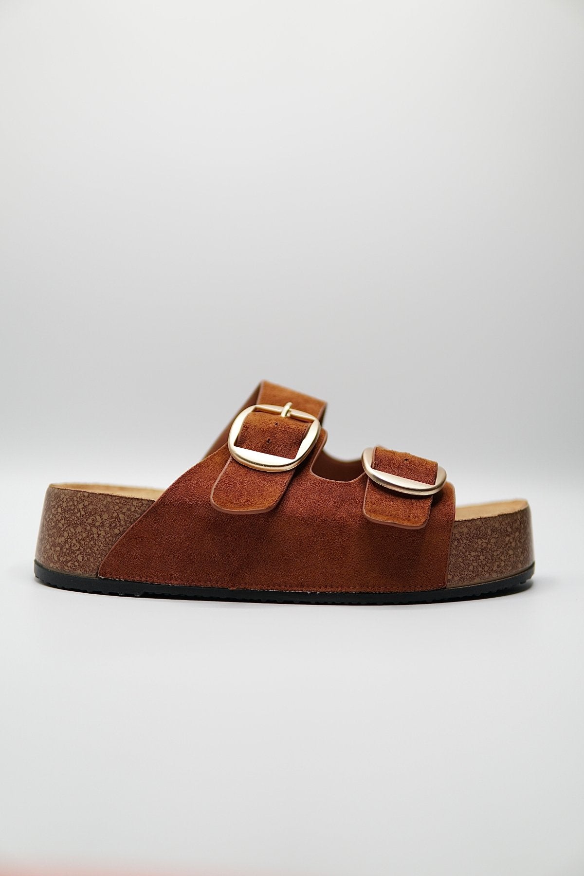 Sandalias Tan Gamuza Plataforma 14874 Doble Correa Hebillas Casual de mujer Zoé Brand Costa Rica