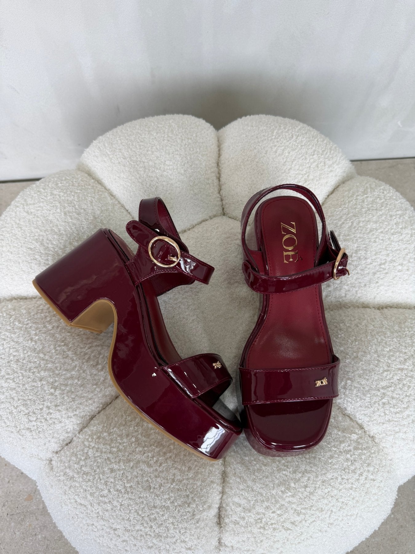 Sandalias Burdeos Charol Plataforma 14909 Ejecutivo de mujer Zoé Brand Costa Rica