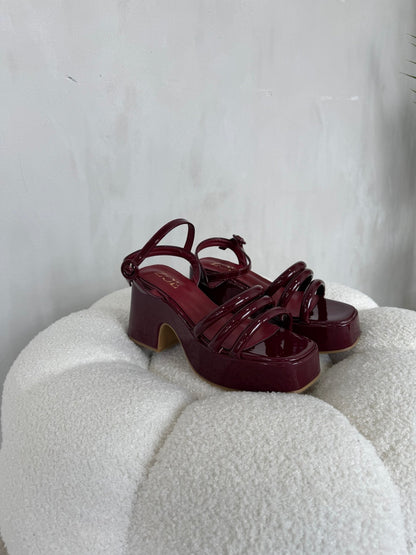 Sandalias Burdeos Charol Plataforma 14912 Ejecutivo de mujer Zoé Brand Costa Rica