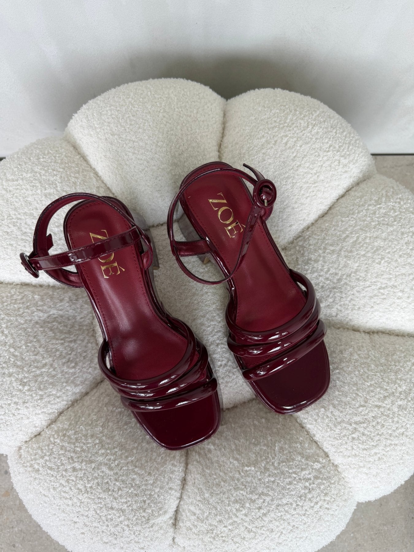Sandalias Burdeos Charol Plataforma 14912 Ejecutivo de mujer Zoé Brand Costa Rica