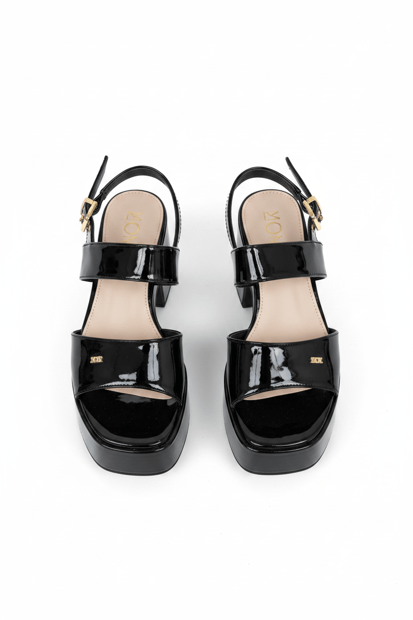 Sandalias Negro Charol Plataforma 14914 Ejecutivo de mujer Zoé Brand Costa Rica