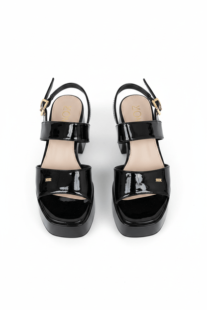 Sandalias Negro Charol Plataforma 14914 Ejecutivo de mujer Zoé Brand Costa Rica