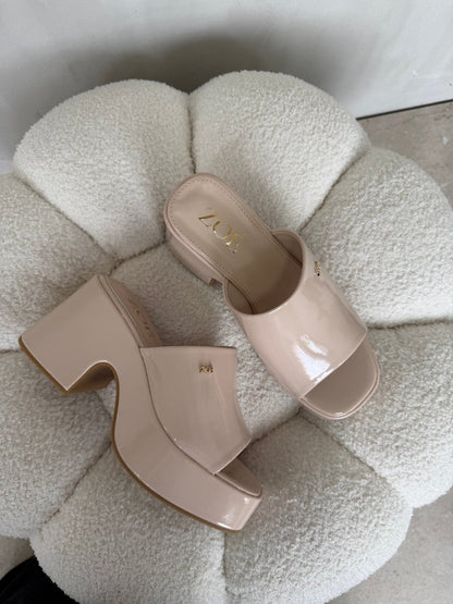 Sandalias Beige Charol Plataforma 14916 Ejecutivo de mujer Zoé Brand Costa Rica