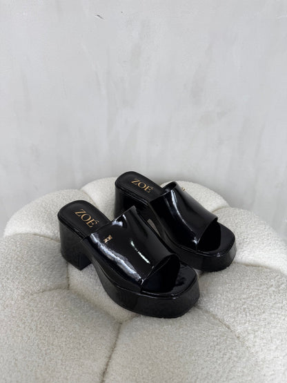 Sandalias Negro Charol Plataforma 14917 Ejecutivo de mujer Zoé Brand Costa Rica
