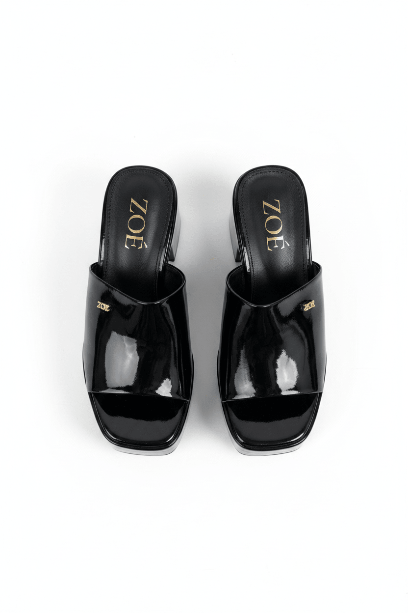 Sandalias Negro Charol Plataforma 14917 Ejecutivo de mujer Zoé Brand Costa Rica