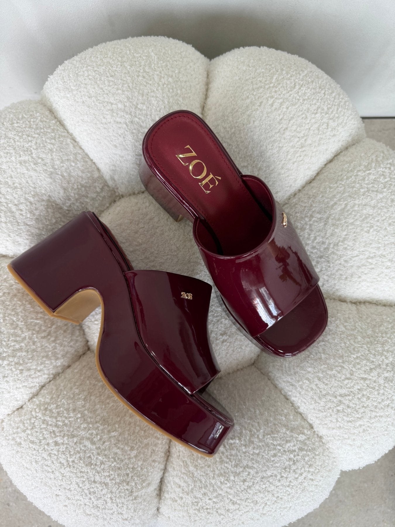 Sandalias Burdeos Charol Plataforma 14918 Ejecutivo de mujer Zoé Brand Costa Rica