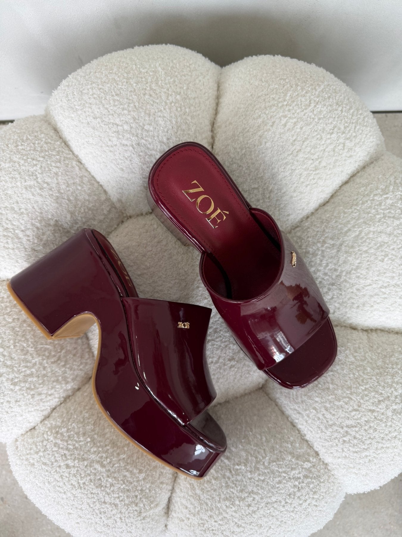 Sandalias Burdeos Charol Plataforma 14918 Ejecutivo de mujer Zoé Brand Costa Rica