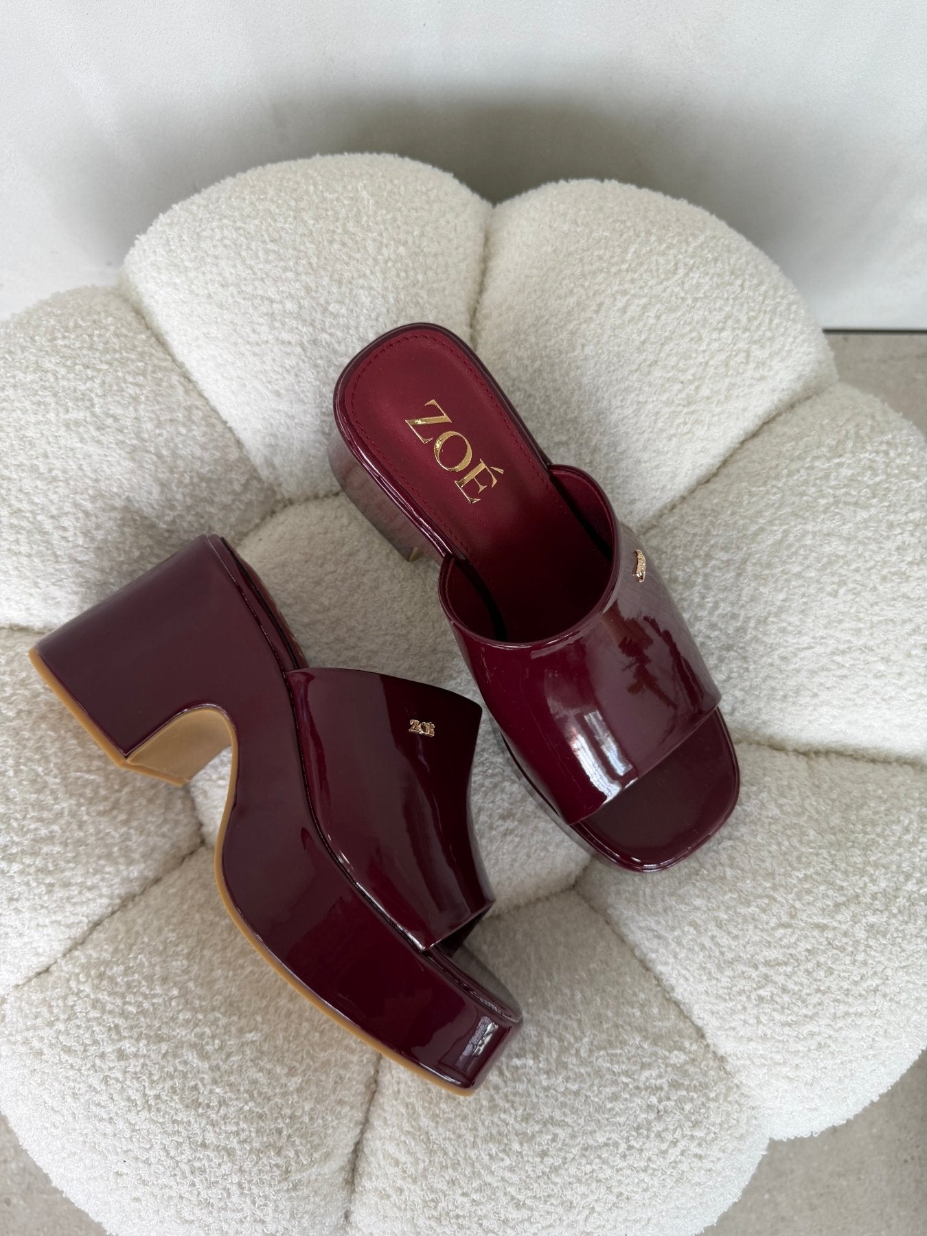 Sandalias Burdeos Charol Plataforma 14918 Ejecutivo de mujer Zoé Brand Costa Rica