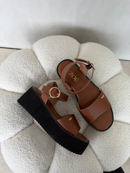 Sandalias Camel Plataforma 14931 Hebilla Casual de mujer Zoé Brand Costa Rica