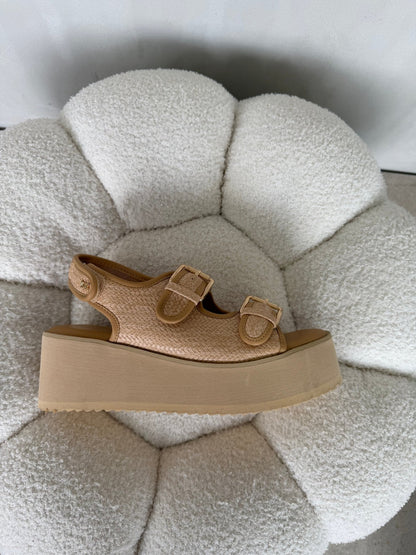 Sandalias Beige Plataforma 14933 Hebillas Casual de mujer Zoé Brand Costa Rica