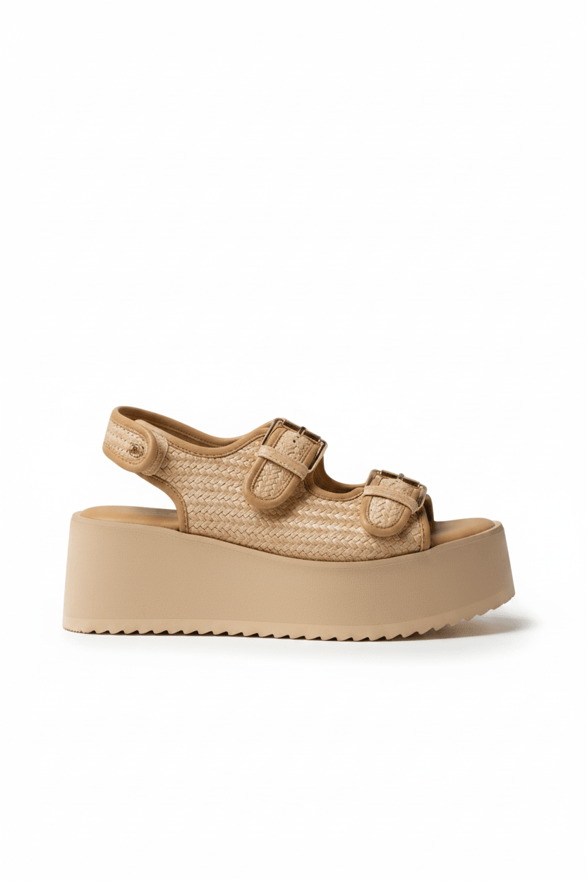 Sandalias Beige Plataforma 14933 Hebillas Casual de mujer Zoé Brand Costa Rica