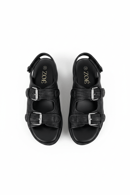 Sandalias Negro Plataforma 14934 Doble Correa Hebillas Casual de mujer Zoé Brand Costa Rica