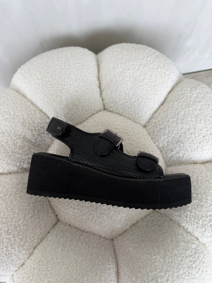 Sandalias Negro Plataforma 14934 Doble Correa Hebillas Casual de mujer Zoé Brand Costa Rica