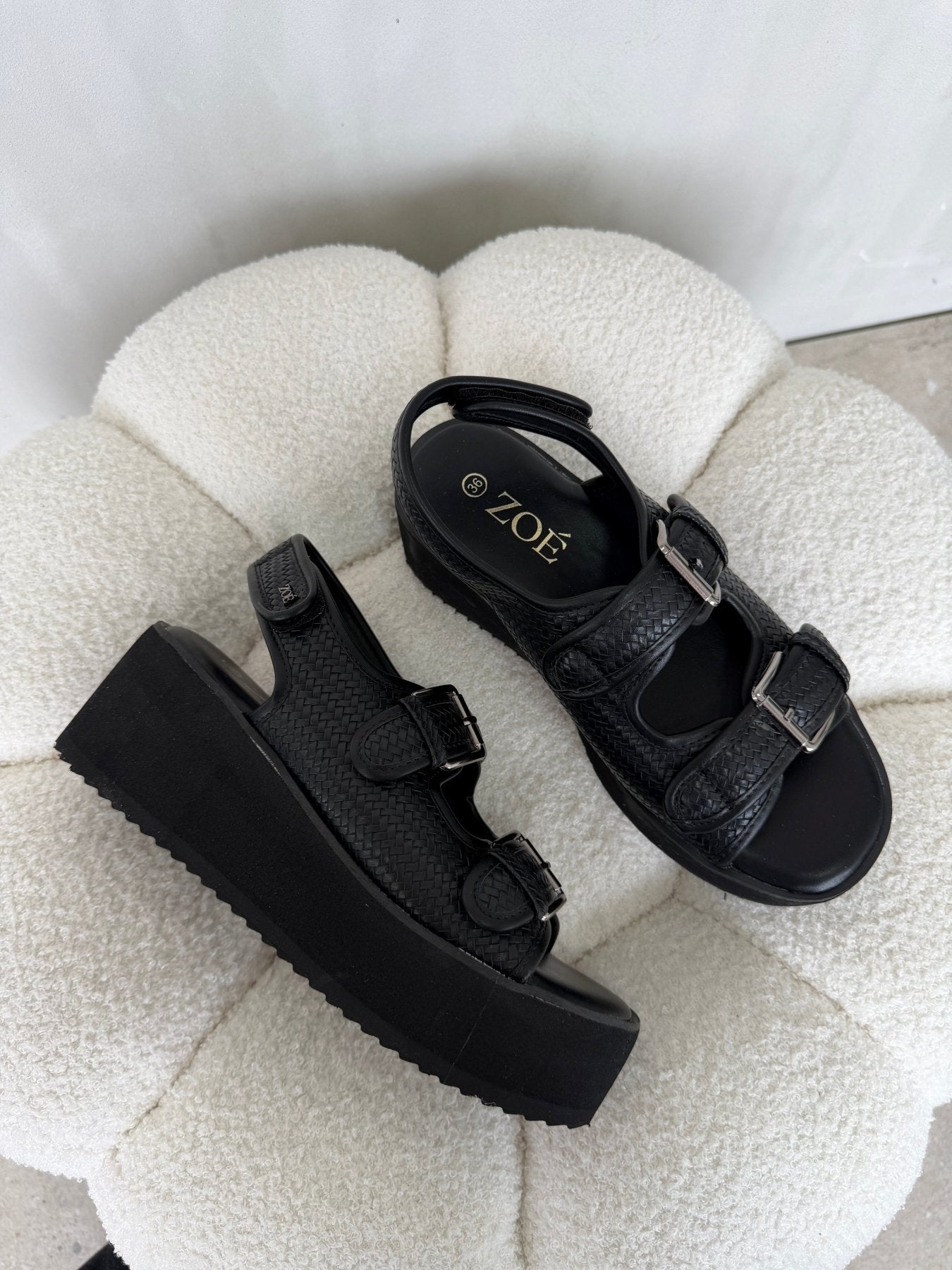 Sandalias Negro Plataforma 14934 Doble Correa Hebillas Casual de mujer Zoé Brand Costa Rica