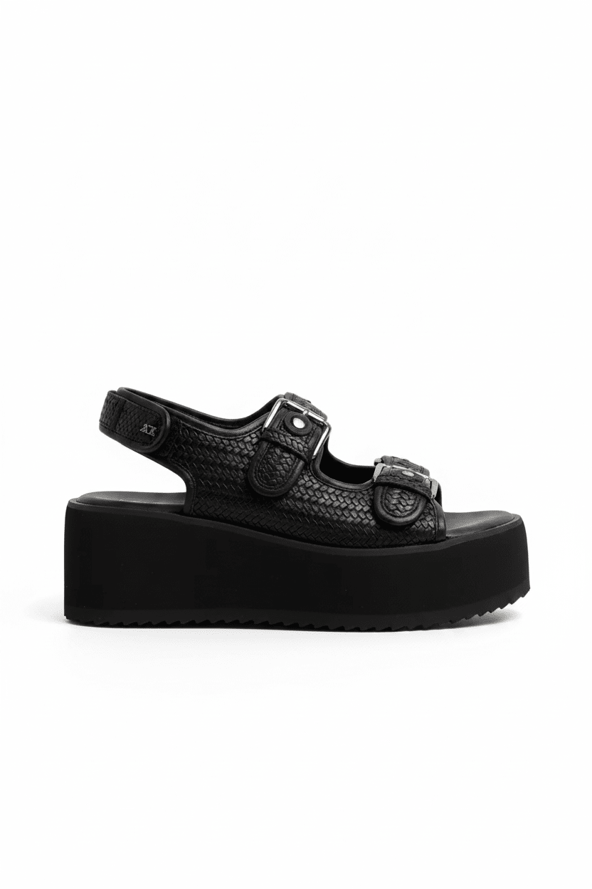 Sandalias Negro Plataforma 14934 Doble Correa Hebillas Casual de mujer Zoé Brand Costa Rica