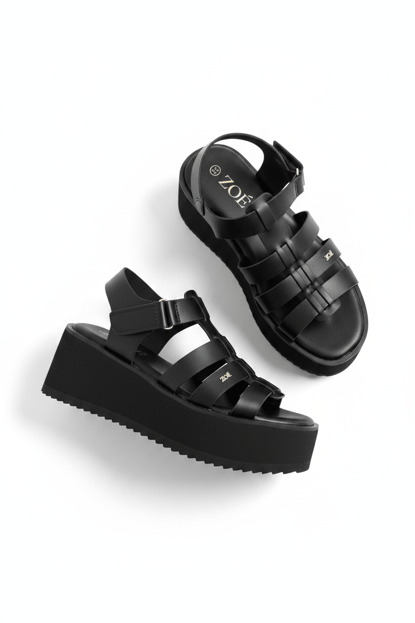 Sandalias Negro Plataforma 14936 Velcro Casual de mujer Zoé Brand Costa Rica
